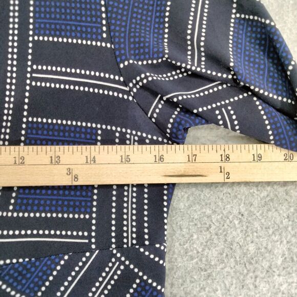 Pea in thePod Maternity Dress Wmns Sz L Navy Blue White Weave Pattern 3/4 Sleeve - Picture 5 of 11